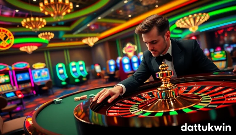 Rasakan sensasi permainan dengan taruhan tinggi bersama Datukwin di meja kasino mewah.
