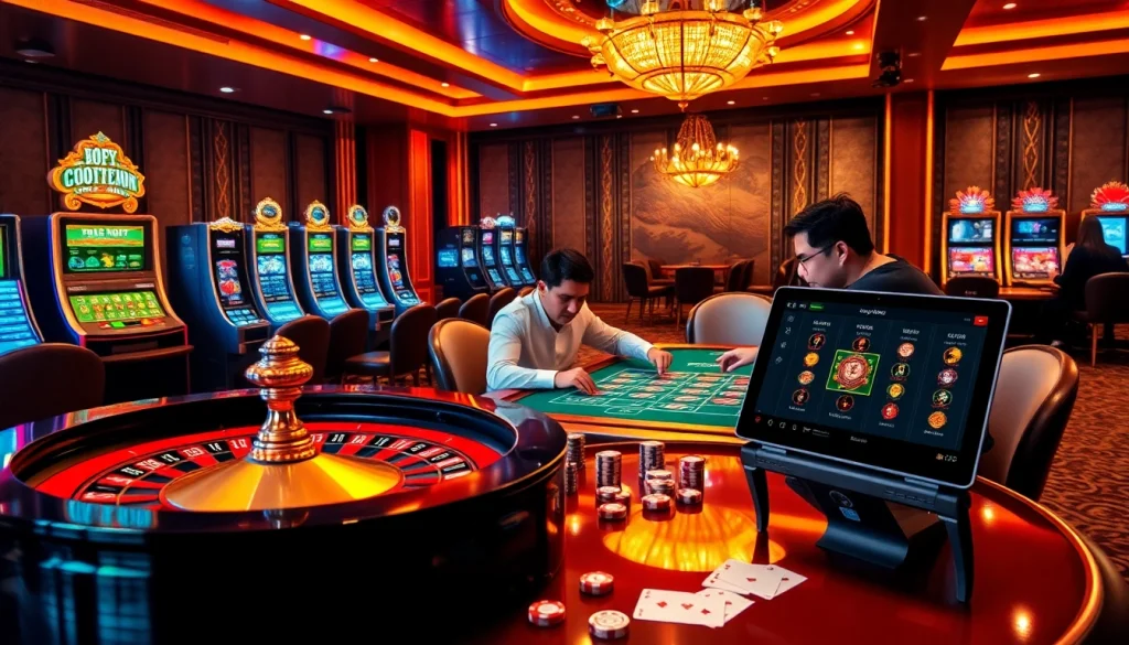 Engaging poker players enjoying high-stakes action at a vibrant casino from https://88t.art/.
