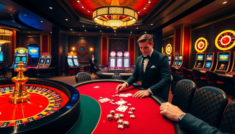 Engage in high-stakes poker at Tk88's luxurious casino table setting.