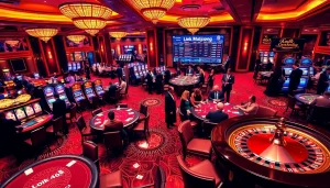 Experience the thrill of gambling with a lively casino scene featuring Link Mahjong and poker games.