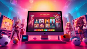 HTML porn games featuring engaging characters and vibrant gameplay setup.