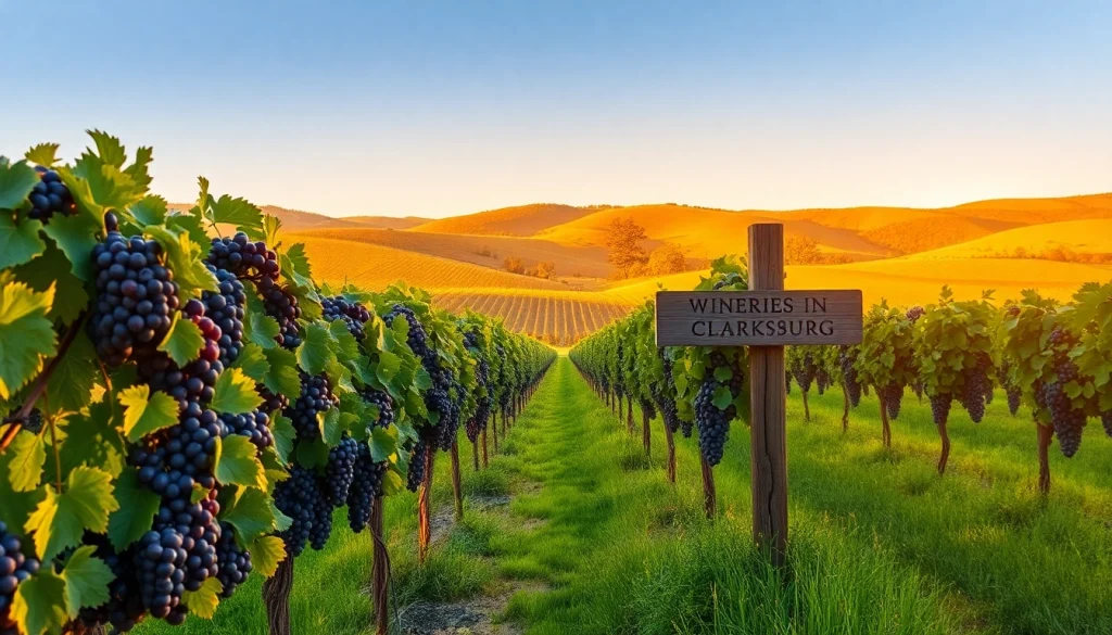 Experience the beauty of wineries in Clarksburg with lush vineyards and a rustic ambiance.