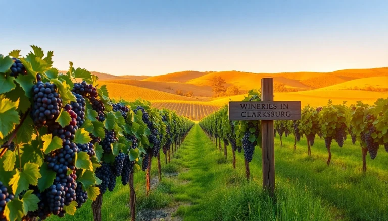 Experience the beauty of wineries in Clarksburg with lush vineyards and a rustic ambiance.