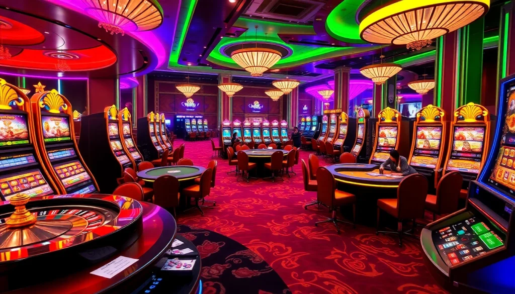 Engaging players at idn slot 777 surrounded by vibrant casino games and excitement.