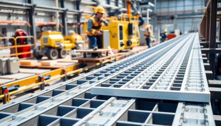 GRP Grating Supplier showcasing robust fibreglass grating installation for industrial applications.