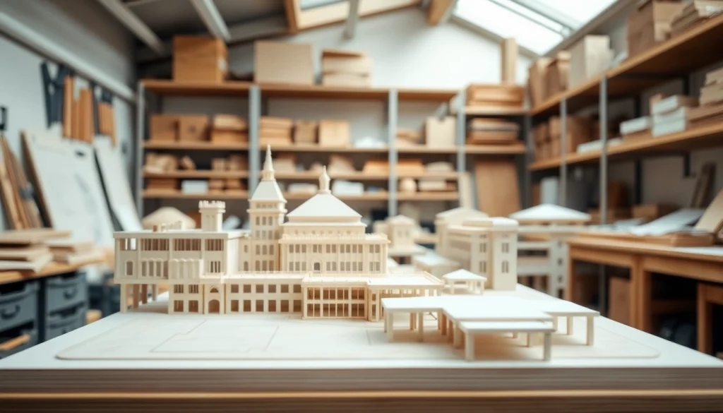 Architekturmodellbau Bochum: Präzise Darstellung moderner Architekturmodelle in einem Workshop.