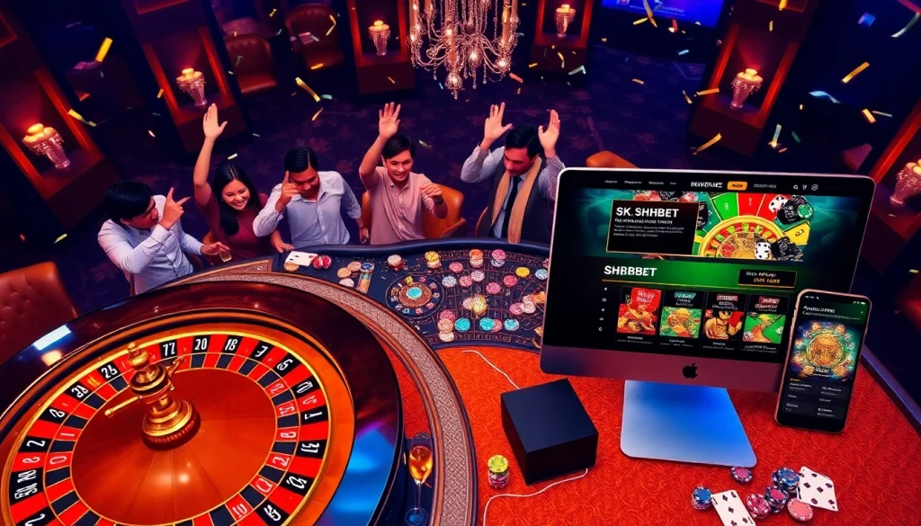 Experience the thrill of shbet gaming with vibrant casino visuals and exciting winning moments.