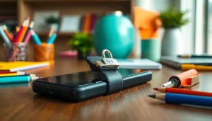 Die abschließbare Handytasche zeigt eine sichere Lösung für die mobile Aufbewahrung.