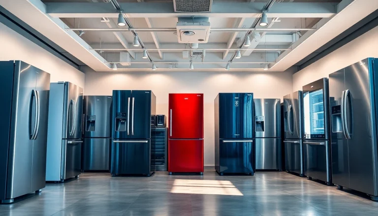 Discover innovative refrigerator sales in a modern showroom featuring various models.