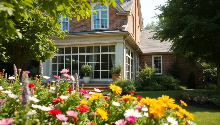 Historic Home Addition blending modern design with classic architecture surrounded by a vibrant garden.