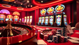 Vivez l'excitation au meilleur casino en ligne avec la roulette, des jetons de poker et des machines à sous vibrantes.