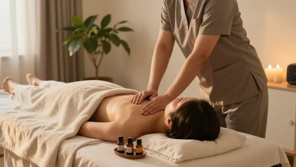 Experience calming 신촌출장안마 with a professional therapist in a serene setting.