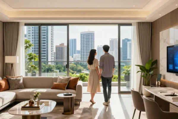 Tanjong Rhu Residences show flat showcasing modern luxury living with panoramic views and contemporary design.